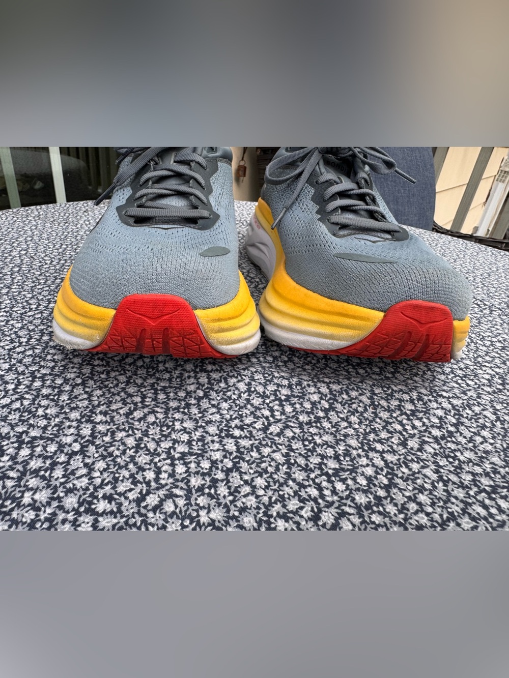 Hoka Bondi 8 Mens Running Shoes Goblin Blue Yellow Gray Max Cushion Size 11.5 D - Picture 7 of 12